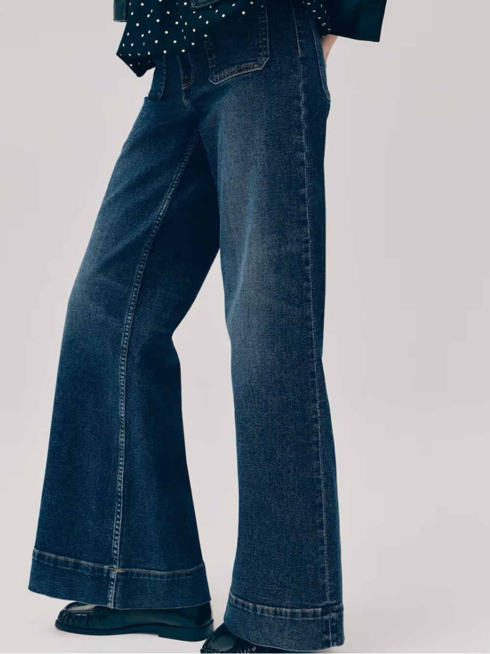 Wide Leg Dark Blue Women’s Jeans high waist